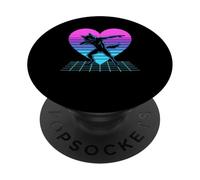 Cuore Synthwave Lupo Dabbing Lupi PopSockets PopGrip Adesivo