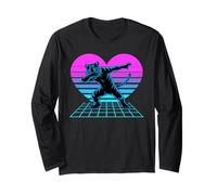 Cuore Synthwave Tigre Dab Tigri Maglia a Manica