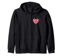 Cuore Union Jack, Amo Il Regno Unito, Inghilterra, Felpa con Cappuccio