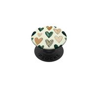 Cuore Verde Doodle Modello Salvia Verde Beige San Valentino PopSockets PopGrip Adesivo