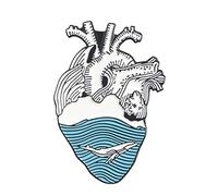 Cuore Vestiti Spille Da Risvolto Spille Borsa Spilla Blu Umano Creativo Mare Smalto Pin Onda Spilla Bloccaggio Schienali per, B, misura unica