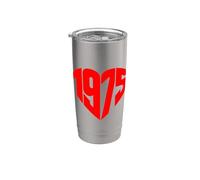 Cuore Vintage 1975 a Forma di Cuore Amore per il Tuo Bicchiere termico in acciaio inox doppia parete