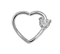 Cuore zircone cubico intarsiato a forma di cuore anello per naso anello per le donne Piercing gioielli robusto e praticoModa Trattamento