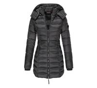 CUOREZ Giacca invernale da donna, lunghezza media, piumino, nero, Small