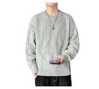 CUOREZ Maglione collo da uomo Autunno Inverno ispessito Cappotto Fritto Twist Lana grossolana Uomini, 107 Grigio, XL