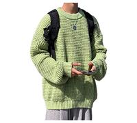 CUOREZ Maglione collo da uomo Autunno Inverno ispessito Cappotto Fritto Twist Lana grossolana Uomini, 168 Verde Chiaro, L