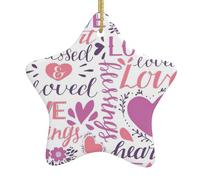 Cuori adorabili che stampano gli ornamenti cristiani dell'albero di Natale, ornamenti della stella della fattoria, Shap ceramico della stella per la decorazione di festa