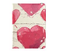 Cuori Amore Romantico Rosso Cuoio Decorativo Porta Passaporto Copertura Portafoglio Combo Porta Passaporto con RFID Blocco Leggero, cuori Amore romantico rosso, 1 size