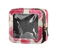 Cuori Amore Romantico Rosso Trasparente Makeup Bag Piccola Borsa Cosmetici Viaggio Caso Cosmetico per Volare