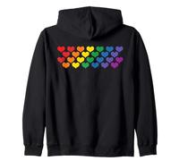 Cuori arcobaleno Bandiera LGBT Mese dell'orgoglio gay Ally Felpa con Cappuccio