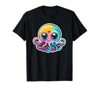 Cuori arcobaleno colorati polpo kawaii Maglietta