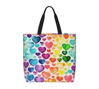 Cuori arcobaleno stampa moda con zip borsa a tracolla borsa casual borsa shopper borsa per lavoro viaggio