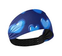 Cuori blu reale antiscivolo? fasce spesse fasce elastiche per capelli per lavare il viso Allenamenti Uso quotidiano Atletico Sport cintas para el pelo de mujer