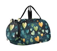 Cuori Che Si Ripetono Borsa Sportiva da Nuoto e Palestra con Scomparto per Scarpe Borsa da Viaggio per Il Fine Settimana Borsone per Ragazzi