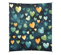 Cuori Che Si Ripetono Tenda da Spiaggia Facile da Montare,Parasole per Campeggio con Sacchi di Sabbia,Palette e Picchetti Ideale per Picnic