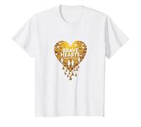 Cuori Coraggiosi Consapevolezza del Cancro pediatrico dei Piccoli corpi Maglietta, Bambini, Bianco, 6 Anni