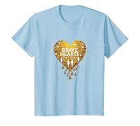 Cuori Coraggiosi Consapevolezza del Cancro pediatrico dei Piccoli corpi Maglietta, Bambini, Celeste, 4 Anni