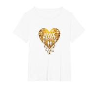 Cuori Coraggiosi Consapevolezza del Cancro pediatrico dei Piccoli corpi Maglietta, Donna Plus-Size, Bianco, 1X