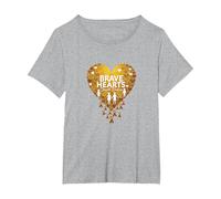 Cuori Coraggiosi Consapevolezza del Cancro pediatrico dei Piccoli corpi Maglietta, Donna Plus-Size, Grigio Melange, 1X
