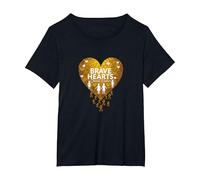 Cuori Coraggiosi Consapevolezza del Cancro pediatrico dei Piccoli corpi Maglietta, Donna Plus-Size, Nero, 1X