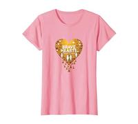Cuori Coraggiosi Consapevolezza del Cancro pediatrico dei Piccoli corpi Maglietta, Donna, Rosa, 3XL