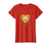 Cuori Coraggiosi Consapevolezza del Cancro pediatrico dei Piccoli corpi Maglietta, Donna, Rosso, 3XL