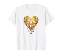 Cuori Coraggiosi Consapevolezza del Cancro pediatrico dei Piccoli corpi Maglietta, Uomo, Bianco, L