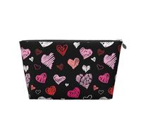 Cuori Cuori rosa e rossi, Borsa da toilette Borsa per trucco Borsa per cosmetici Borsa da toilette da viaggio portatile