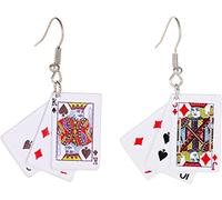 Cuori da Poker Asimmetrici e Picche Orecchini Pendenti per Donne Ragazze per Donne Ragazze Regalo di Gioielli da Casinò per Giochi D'Azzardo, Stile 2Durability