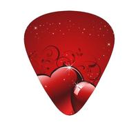 Cuori d'amore glitterati di San Valentino stampati,12 pezzi di plettri per chitarra, 3 plettri di diverso spessore per chitarra acustica, basso, ukulele