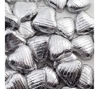 Cuori di cioccolato argento (confezione da 100)