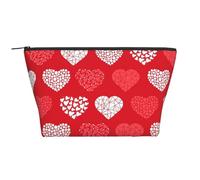 Cuori E Amore Rossi E Bianchi, Borsa da toilette Borsa per trucco Borsa per cosmetici Borsa da toilette da viaggio portatile
