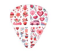 Cuori e fiori pagaie per chitarra, basso, chitarra elettrica o Hawaii quattro corde (12 confezioni, sottile, medio, pesante)