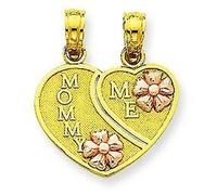 Cuori Fragili 14K Giallo E Rosa "Mamma E Me" Con Pendente A Fiore Per Collana