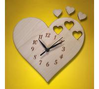 Cuori Fuori Da Orologi A Forma Di Cuore In Legno, Quercia, Ciliegio O Noce