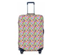 Cuori in colori arcobaleno stampa valigia copertura universale elastico bagagli accessorio vacanza spiaggia viaggi di lavoro, Nero , S, Bagaglio a mano