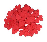 Cuori in Legno Decorativi, 100 Pezzi, 4 cm, Rosso, per Matrimoni e Fai da Te