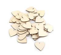 Cuori in Legno Naturale vuote, dischi di legno cuori decorativi per il fai da te Decorazioni di nozze 40mm 50pcs