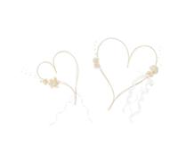 Cuori in rattan con mazzi di fiori, crema (1 VPE / 2 pz.)