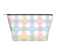Cuori In Rosa Blu Pastello, Borsa da toilette Borsa per trucco Borsa per cosmetici Borsa da toilette da viaggio portatile