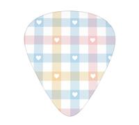 Cuori in rosa pastello blu,12 pezzi di plettri per chitarra, 3 plettri di diverso spessore per chitarra acustica, basso, ukulele