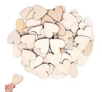 Cuori Legno,100 Pezzi Cuori in Legno dall'Aspetto Rustico per Progetti Bricolage Abbellimenti del Cuore di Legno in Bianco di Forma di Cuore Cuori Legno Matrimonio per Natale DIY Scrapbooking