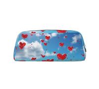 Cuori nel cielo, borsa per il trucco per donna e uomo, beauty case da viaggio, pochette estetica, astuccio grande per matite.