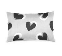 Cuori neri grigio modello standard/queen size the office federe cotone bianco federe leggere, morbide facili da pulire sobre fundas para almohadas 50,8 x 76,2 cm Set di 2