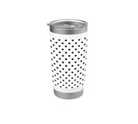 Cuori neri Polka Dot Pattern Carino Girly Donne Ragazze Bicchiere termico in acciaio inox doppia parete