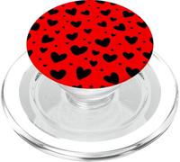 Cuori neri su sfondo rosso così carino PopSockets PopGrip per MagSafe