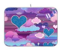 Cuori Nuvole Vapore Onda Stile Blu Viola Riutilizzabile Piatto mat 18x24 Rettangolo Grande controsoffitto Protector mat Decorativo Home Decor Essentials