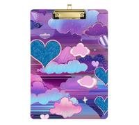 Cuori Nuvole Vapore Onda Stile Blu Viola Scuola di Infermieristica Tasca Appunti Foro Standard per Forniture di Classe per Insegnanti Elementare Dimensioni 9 x 12.5 Tabla para escribir