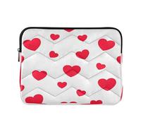 Cuori rossi bianchi custodie per computer portatili, borsa per computer portatile da 13 pollici impermeabile per le donne
