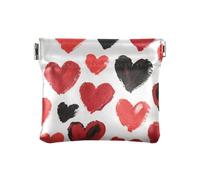 Cuori rossi e neri da donna in pelle portamonete sacchetti unici portamonete per denaro per uomo donna viaggio